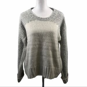 John + Jenn Gray Color Block Pullover Sweater S